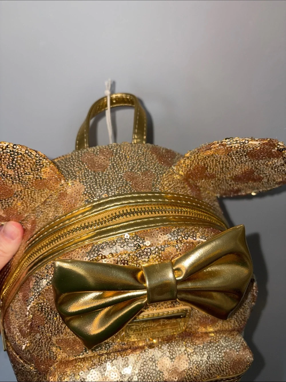 NWT Loungefly Disney Minnie Mouse Golden Sequin Mini Backpack